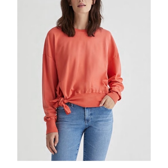 AG Adriano Goldschmied Kylan Sweatshirt Coral in Small - oversized NWT - Picture 2 of 13